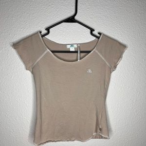 JLO fitted tee - tan/ size xs